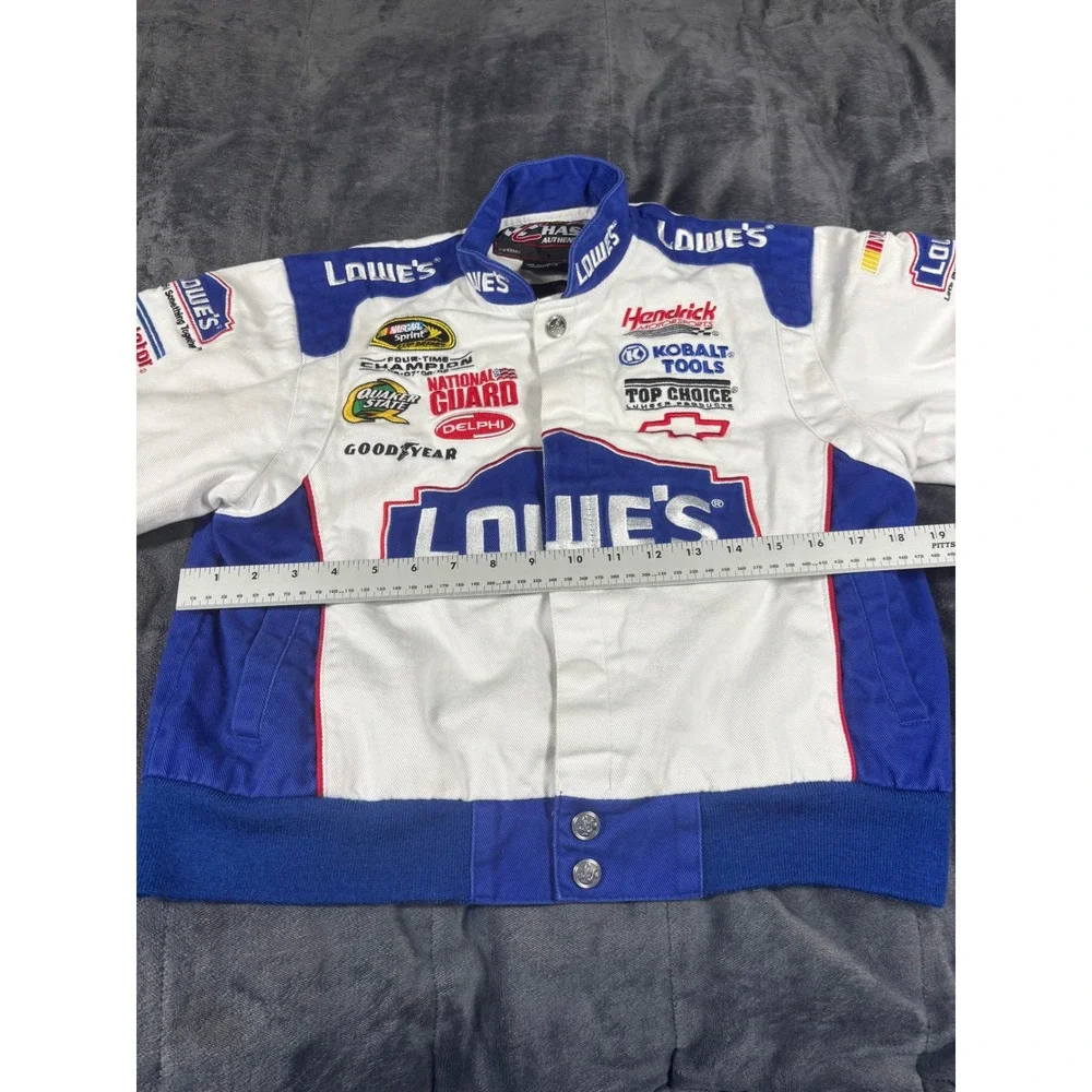 Chase Authentics NASCAR Jimmie Johnson Lowes Racing Jacket Kids Large Blue White